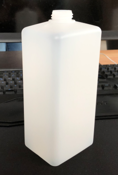 1000 ml Flasche, PE, natur, eckig, 50g (ab 0,30/Stück inkl. Versand)